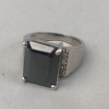 A BLACK MOISSANITE RING AND A BLACK MOISSANITE RING