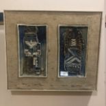 A PAIR OF GLAZED POTTERY PLAQUES BY ANNE M.A FULTON