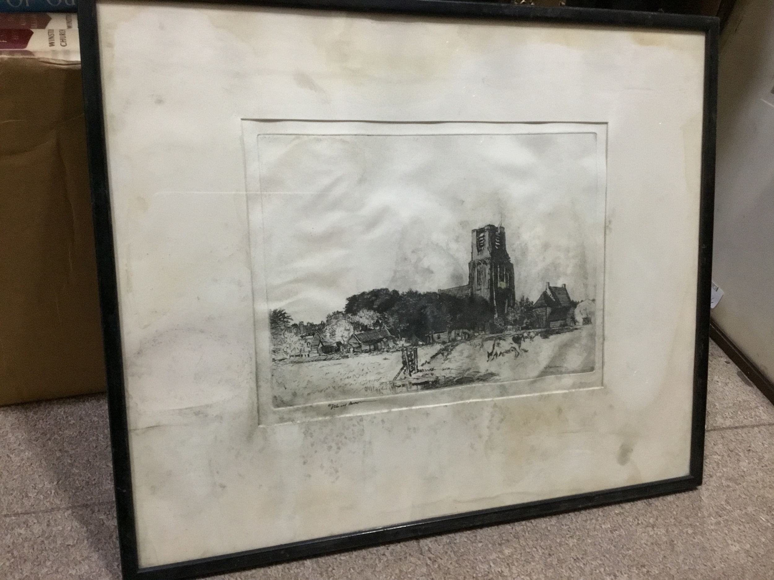 A LOT OF TWO ETCHINGS AND TWO ENGRAVINGS - Image 2 of 3