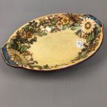 AN EARLY 20TH CENTURY HANDPAINTED OVAL BOWL