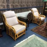 A PAIR OF BAMBOO CONSERVATORY CHAIRS