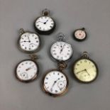 A COLLECTION OF OPEN FACE POCKET WATCHES