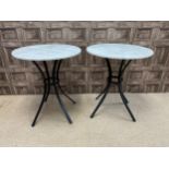 A LOT OF TWO MARBLE TOPPED OCCASIONAL TABLES
