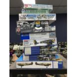 A COLLECTION OF TEN AIRFIX, EDUARD, TRUMPETER, REVELL AND OTHER AIRCRAFT MODELS