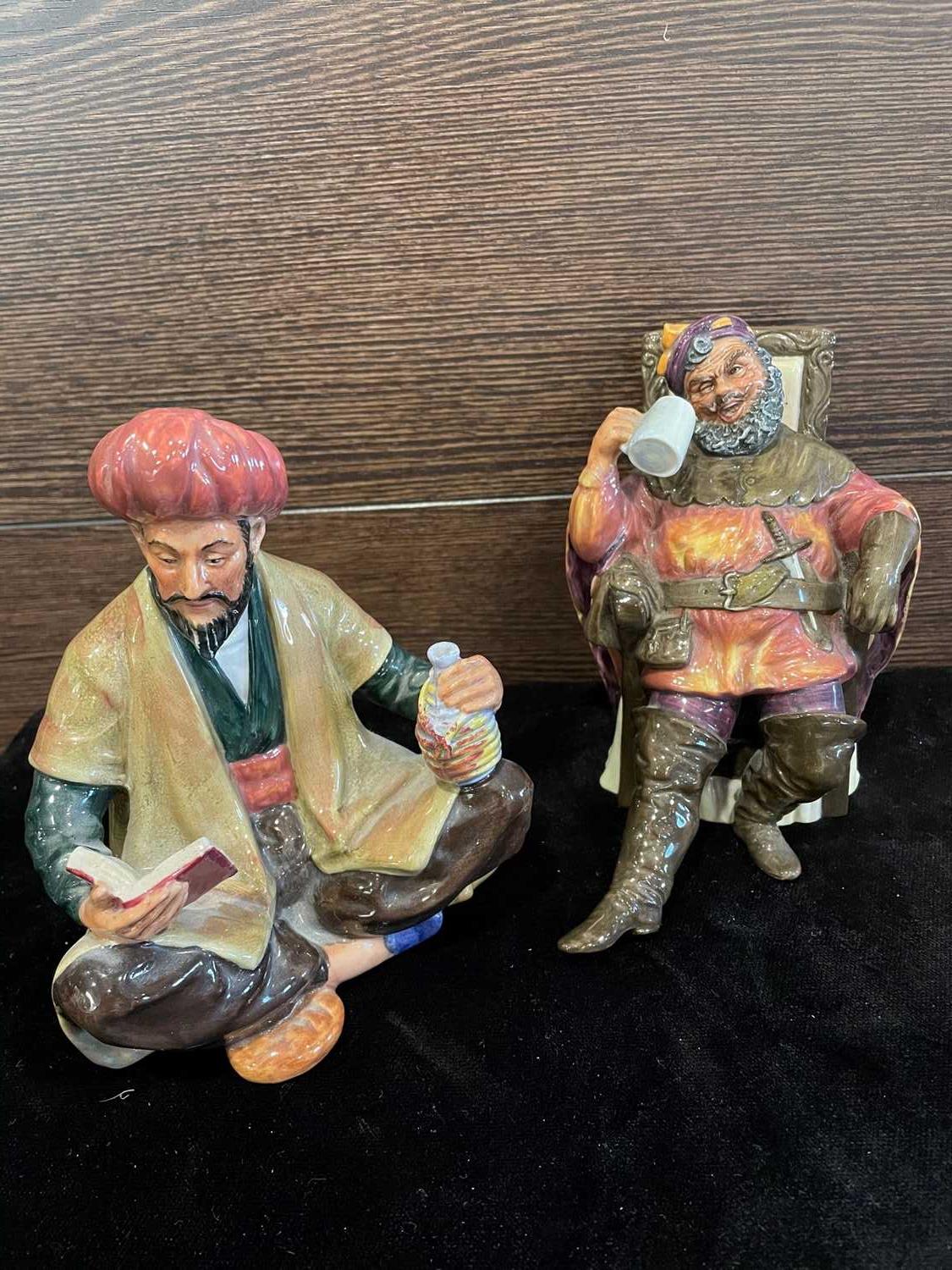 A LOT OF THREE ROYAL DOULTON FIGURES AND A MINTON FIGURE