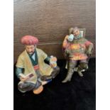 A LOT OF THREE ROYAL DOULTON FIGURES AND A MINTON FIGURE