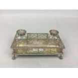 A SILVER INKSTAND