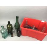 A COLLECTION OF EARLY 20TH CENTURY BEER AND MEDICINE GLASS BOTTLES