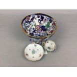 A 19TH CENTURY MEISSEN CUP AND SAUCER AND AN AMHERST BOWL