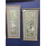A PAIR OF FRAMED CHINESE SILK PANELS