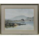 THE JETTY, A WATERCOLOUR BY JACK BEDDOWS