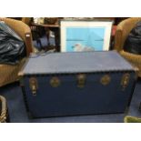 A VINTAGE 'OVERPOND' TRAVEL TRUNK