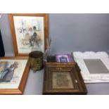 A LOT OF FOUR PICTURES FRAMES, ALONG WITH OTHER ITEMS