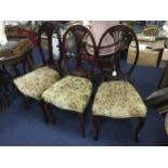 A LOT OF THREE EARLY 20TH CENTURY MAHOGANY DRAWING ROOM CHAIRS