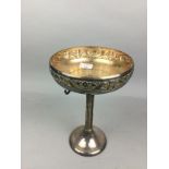 A SILVER PLATED STEMMED COMPORT