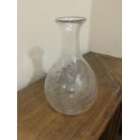 A VICTORIAN GLASS DECANTER, ALONG WITH OTHER CUT GLASS