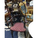 A REPRODUCTION HIGH BACK WINDSOR CHAIR