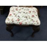 A MAHOGANY DRESSING STOOL