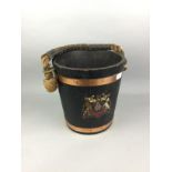 A COPPER BOUND OAK FIRE BUCKET