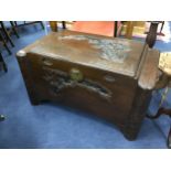 A CHINESE CARVED BLANKET CHEST
