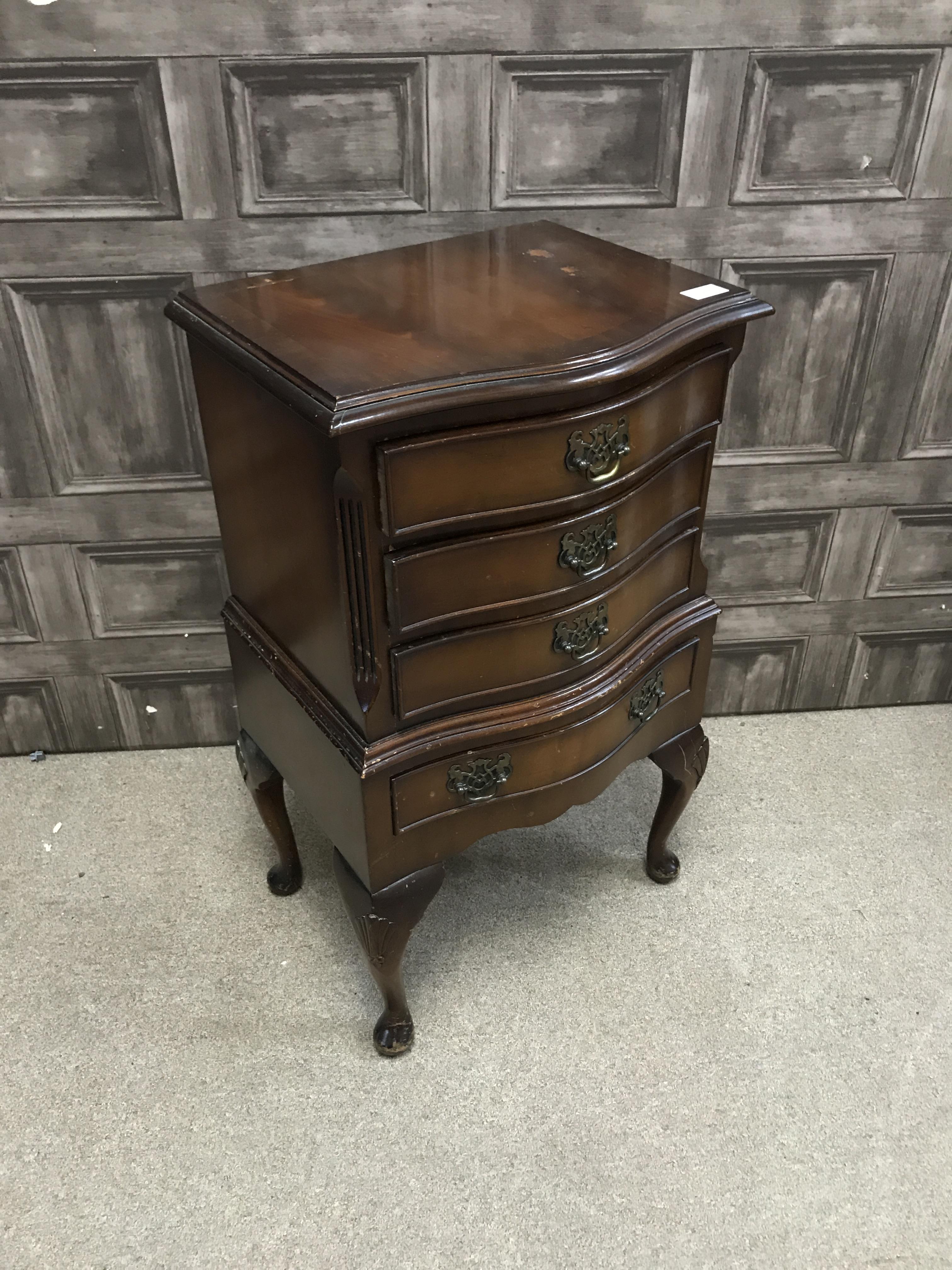 A SMALL REPRODUCTION MAHOGANY CHEST