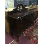 AN EDWARDIAN MAHOGANY MIRROR BACKED SIDEBOARD