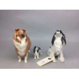 A LOT OF THREE DOG FIGURES INCLUDING BESWICK AND ROYAL WORCESTER