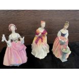 A LOT OF FIVE ROYAL DOULTON FIGURES