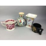 A SPODE JAVA VASE, IZNIK VASE AND OTHER CERAMICS