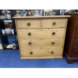 A PINE CHEST OF DRAWERS