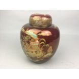 A CARLTON WARE GINGER JAR AND COVER, ALONG WITH OTHER CERAMICS INCLUDING A PART COFFEE SET