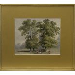 CATTLE BENEATH THE TREE, A WATERCOLOUR BY WILLIAM HENRY EARP