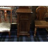 AN EDWARDIAN MAHOGANY BEDSIDE CABINET