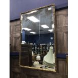 A GILT FRAMED WALL MIRROR AND ANOTHER MIRROR