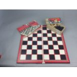 A BOXED SET OF LINDOP'S BOXWOOD CHESSMEN, CHESS BOARD AND MANUAL