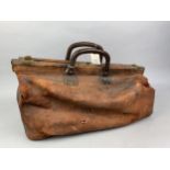 A LEATHER GLADSTONE BAG