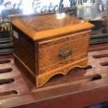 A POKER WORK WOOD CASKET