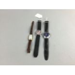 A SWATCH WRIST WATCH, SEKONDA AND ANOTHER WATCH