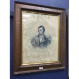 A FRAMED RABBIE BURNS CENTENARY ENGRAVING