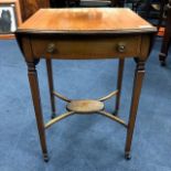 AN EDWARDIAN MAHOGANY SUTHERLAND TABLE