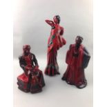 A ROYAL DOULTON FIGURE OF 'FLAMBE THE CARPET SELLER' AND FIVE OTHERS