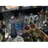 A SET OF SIX GLASS SUNDAE DISHES AND OTHER GLASS WARE