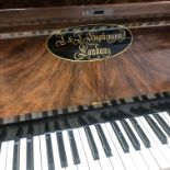 A VICTORIAN WALNUT UPRIGHT PIANO