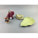 A ROYAL DOULTON FIGURE OF 'DELIGHT' AND OTHER CERAMICS