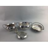 A SILVER PLATED PART TEA SERVICE AND OTHER SILVER PLATED WARE
