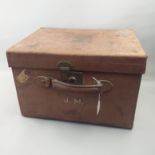 A VINTAGE LEATHER PICNIC CASE