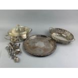 A LATE VICTORIAN BREAD BASKET, CUTLERY AND OTHER ITEMS