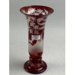 A 19TH CENTURY RUBY GLASS VASE