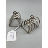 A PAIR OF SILVER FOUR DIVISION TOAST RACKS
