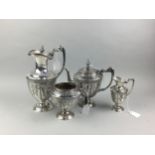 A VICTORIAN PLATED VASE SHAPED FOUR PIECE TEA AND COFFEE SERVICE